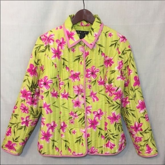 Silkland Quilted Silk Floral Jacket - Picture 7 of 7